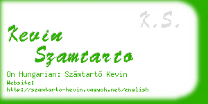 kevin szamtarto business card